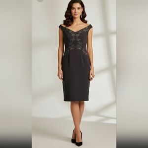 Chiara Boni Black Dress with Lace Trim 44